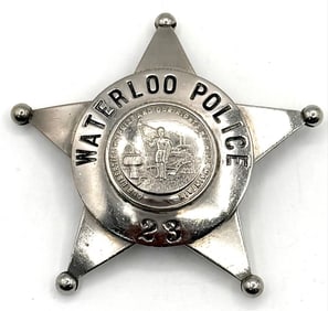 Obsolete Waterloo Iowa Police Star Badge #23