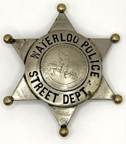 Obsolete Waterloo Iowa Police Street Dept. Star Badge