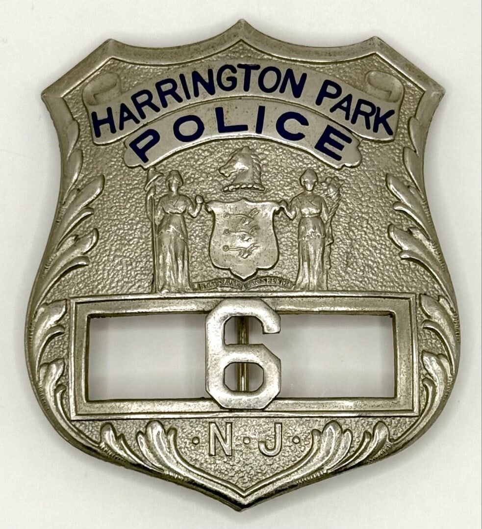 Obsolete Harrington Park New Jersey Police Shield Badge #6 (1 of 2)