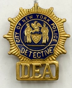 Obsolete City Of New York Police Detective DEA Badge