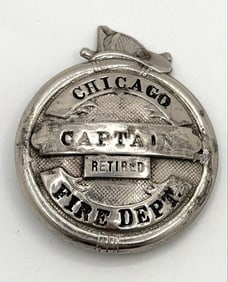 Obsolete Chicago Fire Department Captain Retired Badge