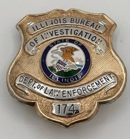 Obsolete Illinois Bureau Of Investigation Department Of Law Enforcement Shield Badge #174