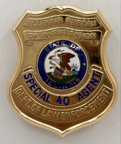 Obsolete Illinois Bureau Of Investigation Department Of Law Enforcement Special Agent Badge #40