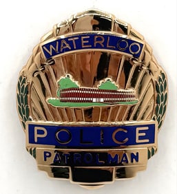 Obsolete Blackinton Waterloo Iowa Police Patrolman Shield Badge