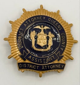 Obsolete Queen's County New York Assistant District Attorney Badge