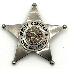Obsolete Named Cook County Illinois Deputy Constable Star Badge