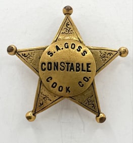 Obsolete S.D. Childs Named Cook County Illinois Constable Star Badge