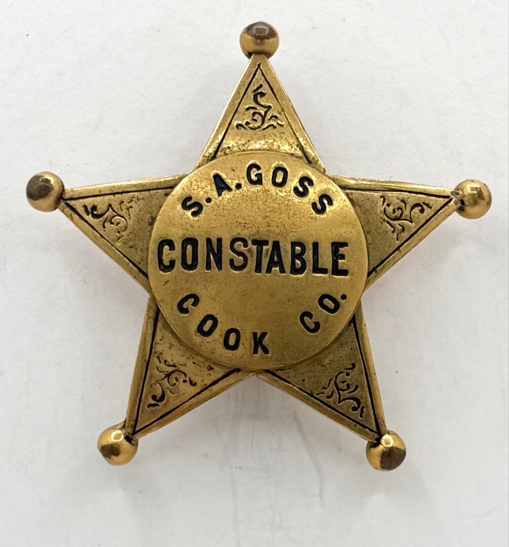 Obsolete S.D. Childs Named Cook County Illinois Constable Star Badge (1 of 2)