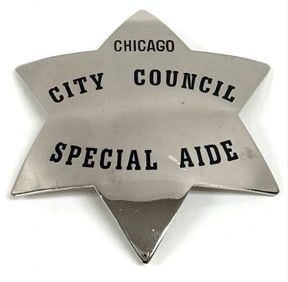 Obsolete Chicago City Council Special Aide Star Badge