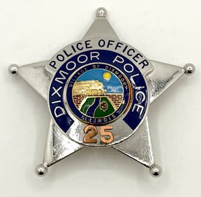 Obsolete Blackinton Dixmoor Illinois Police Officer Star Badge #25