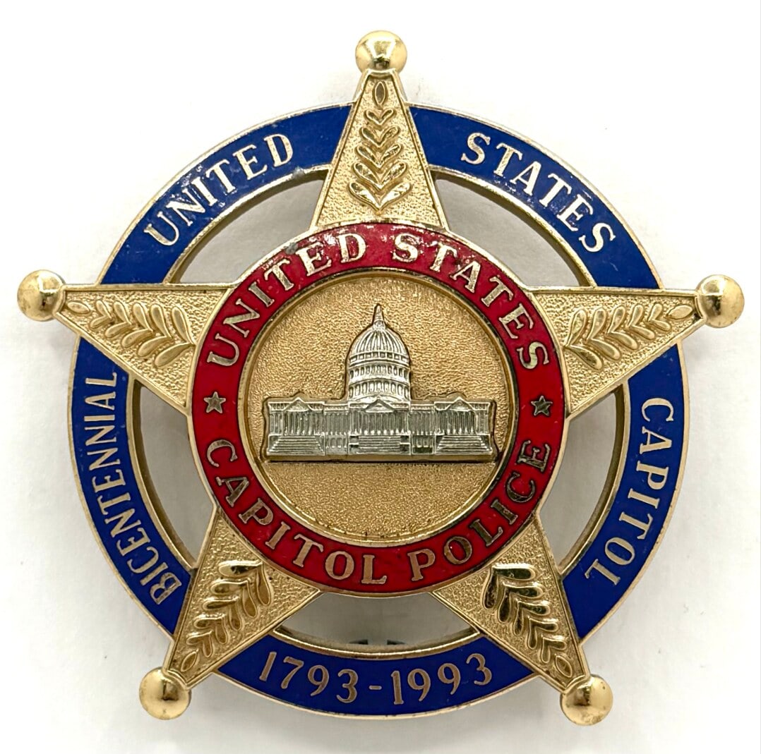 Obsolete Blackinton 1993 United States Capital Police Capital Bicentennial Badge (1 of 2)