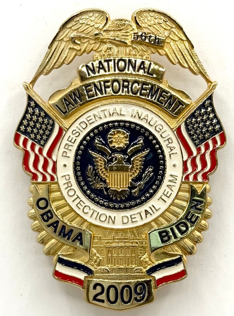 Obsolete 2009 National Law Enforcement Presidential Inaugural Protection Detail Team Shield Badge (1 of 2)