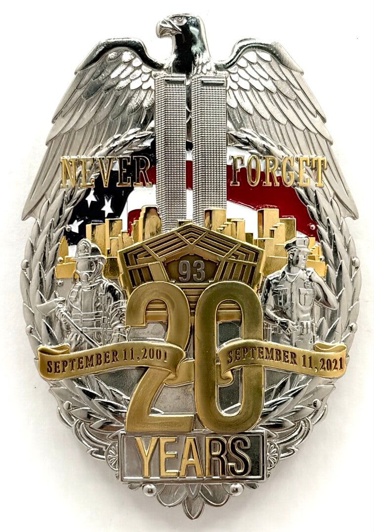 Obsolete 2021 September 11, 2001 20 Years Never Forget Shield Badge (1 of 2)