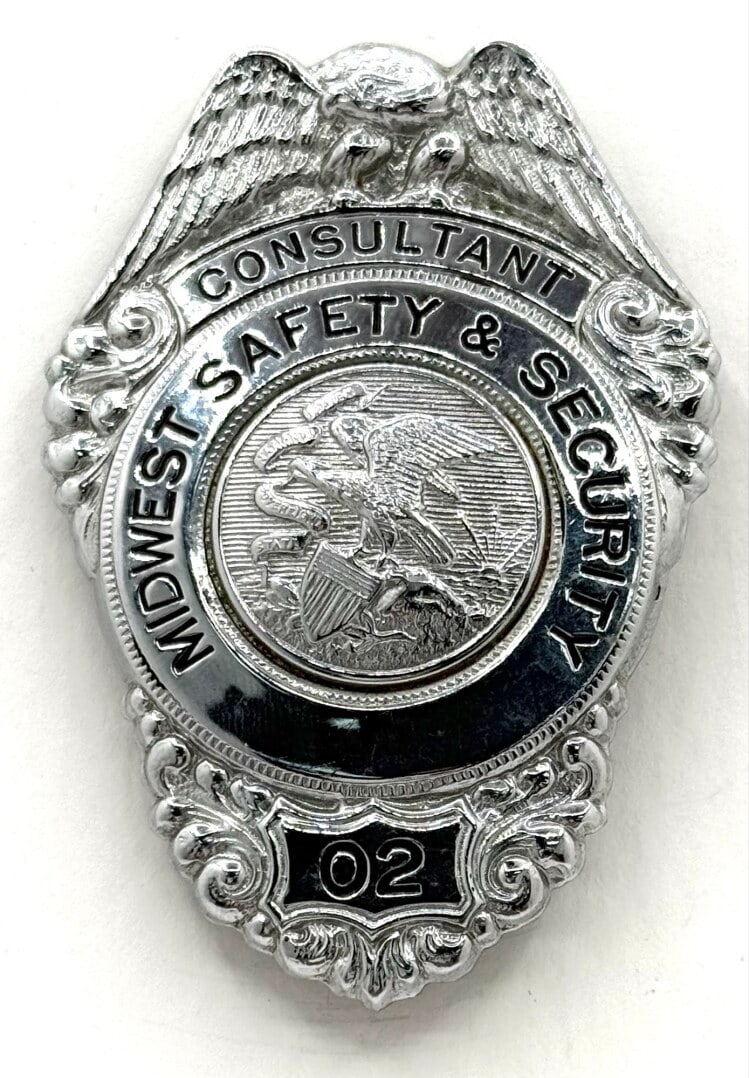 Obsolete State Of Illinois Midwest Safety & Security Consultant Shield Badge #2 (1 of 2)