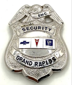 Obsolete Grand Rapids Michigan GMC Security Shield Badge