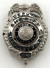 Obsolete Marinette County Wisconsin Deputy Sheriff Shield Badge