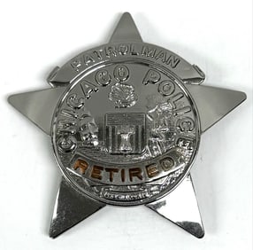 Obsolete Blackinton Retired Chicago Police Patrolman Star Badge