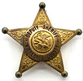 Obsolete C.H. Hanson Winnebago County Illinois Deputy Sheriff Star Badge