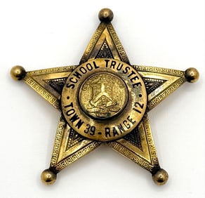 Obsolete Meyer & Wenthe Named Cook County Illinois School Trustee Star Badge