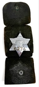 Obsolete Chicago Police Retired 6-Point Star Badge In Wallet