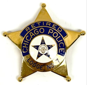 Obsolete Blackinton Named Retired Chicago Police FOP Lodge No. 7 Presentation Star Badge