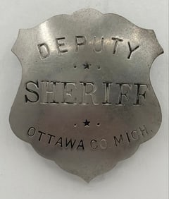 Obsolete Ottawa County Michigan Deputy Sheriff Shield Badge