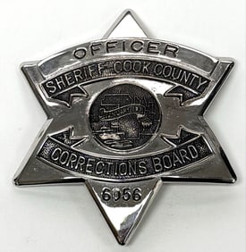Obsolete Sheriff-Cook County Corrections Board Officer Star Badge #6056