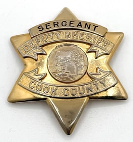 Obsolete C.H. Hanson Cook County Illinois Deputy Sheriff Sergeant Star Badge