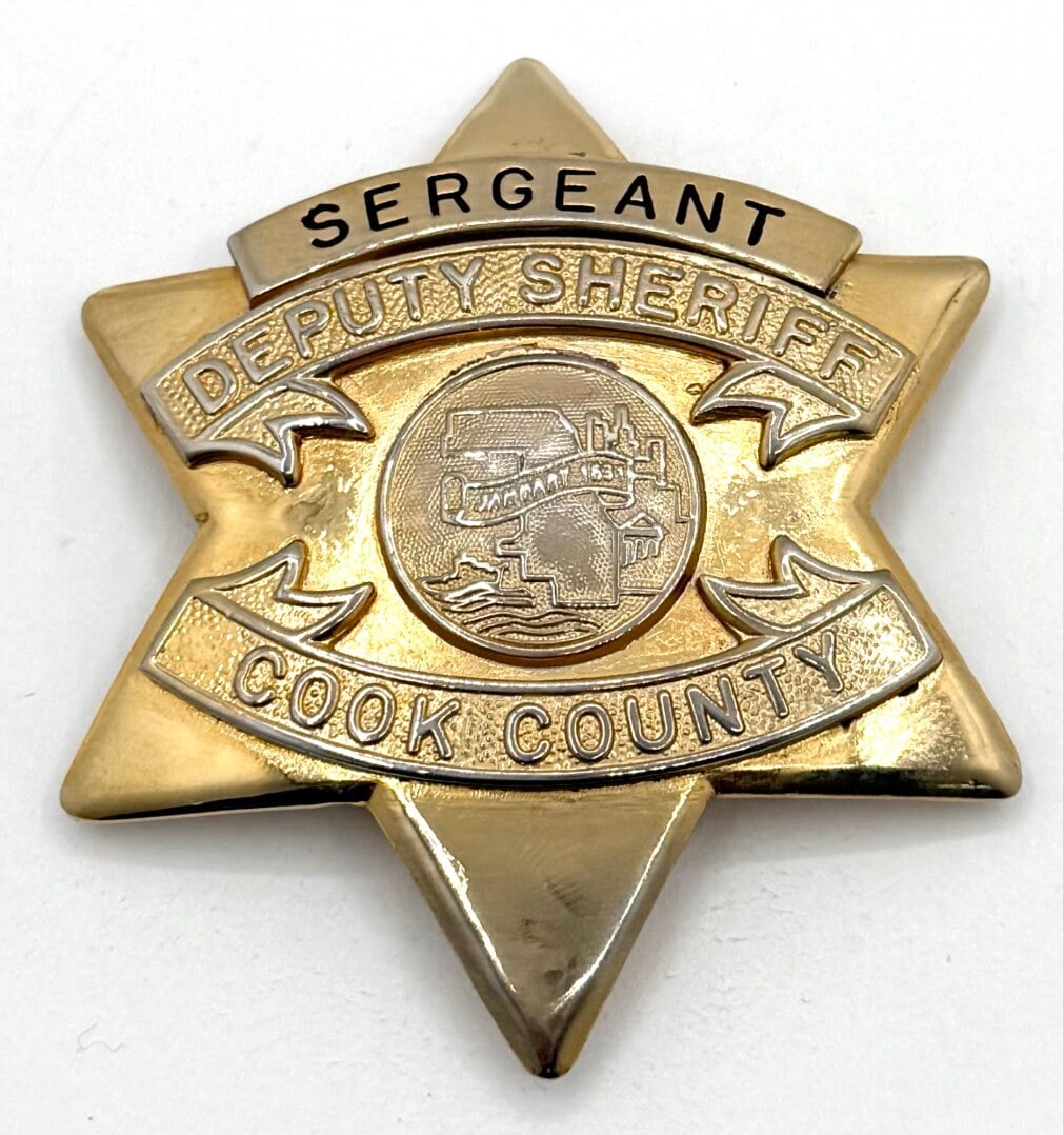 Obsolete C.H. Hanson Cook County Illinois Deputy Sheriff Sergeant Star Badge (1 of 2)