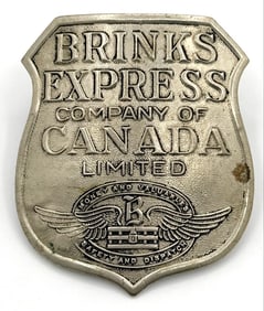 Obsolete Brinks Express Company Of Canada Limited Hat Badge