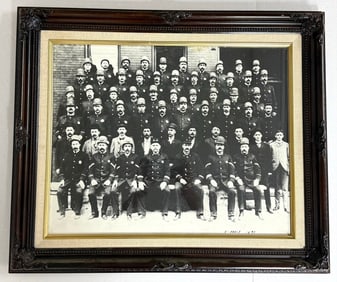 Framed 1897 Police Of The Fifth Precinct Chicago Illinois Photograph