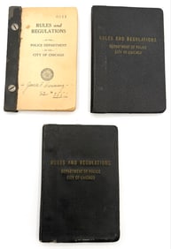 Lot Of Three Vintage City Of Chicago Department Of Police Rules And Regulations Booklet