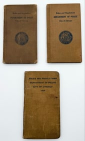 Lot Of Three Vintage City Of Chicago Department Of Police Rules And Regulations Booklet