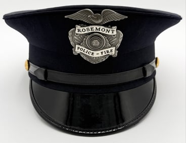 Obsolete Rosemont Illinois Police - Fire Cap & Badge
