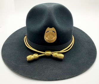 New In Box Vintage Oregon State Police Felt Hat With Hat Badge