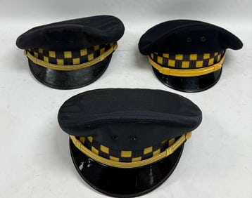 Lot Of Three Obsolete Chicago City Police Caps