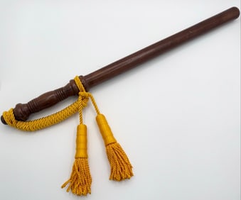 Vintage Wood Police Parade Dress Baton / Billy Club With Tassels
