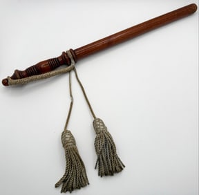 Vintage Wood Police Parade Dress Baton / Billy Club With Tassels