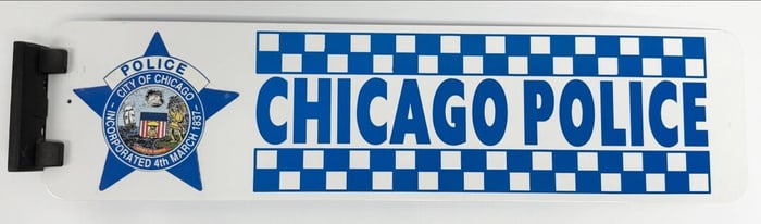 Double Sided Tin Chicago Police Street Sign