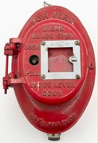 Vintage Oval ADT Systems Cast Iron Fire Alarm Box Pull Station