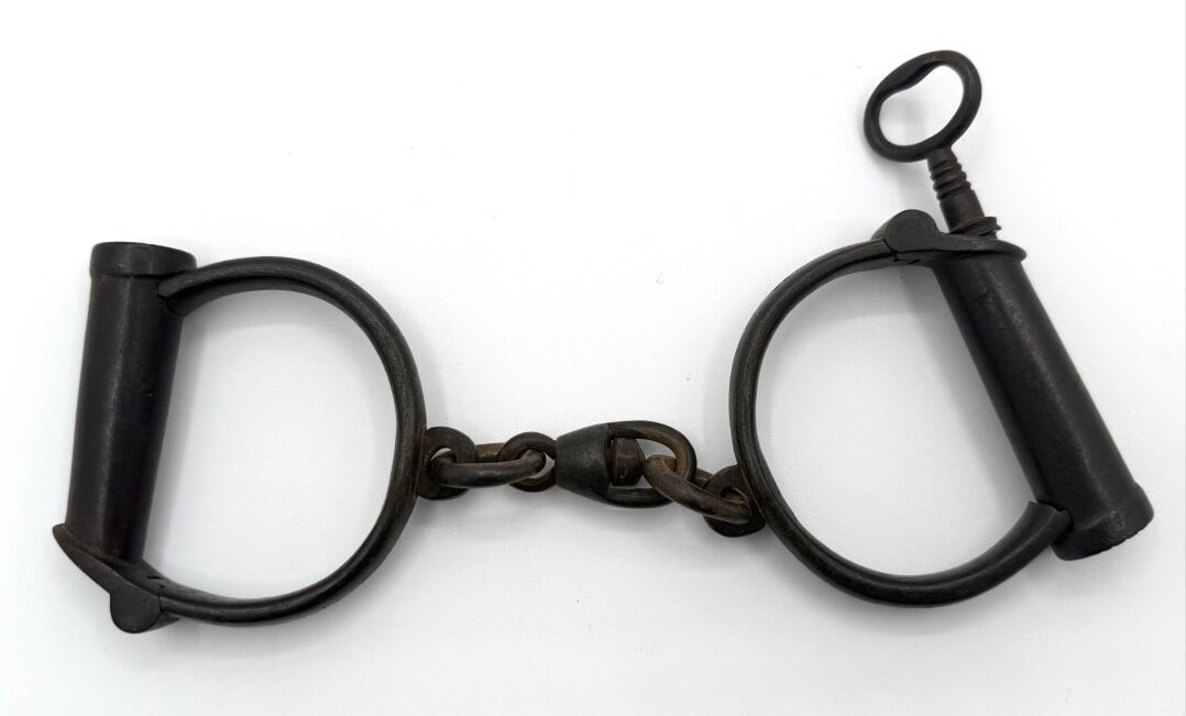 Antique Wrought Iron Handcuffs With Key Lock (1 of 4)