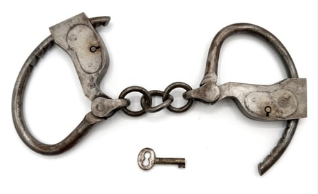 Antique Tower's Double Lock Handcuffs With Key