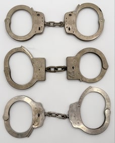Lot Of Three Pairs Of Vintage Steel Handcuffs