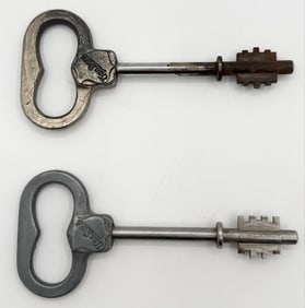 Pair Of Vintage Van Dorn Jail Lock Spike Keys