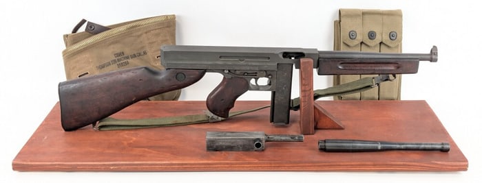 WWII M1A1 Thompson Parts Kit w/ Display & Accessories