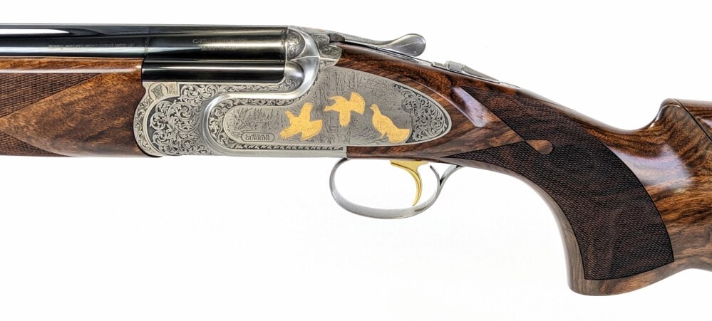 Caesar Guerini Invictus VII 12 Ga O/U Shotgun w/ Case: Manufacturer: Caesar Guerini, Model: Invictus VII, Type: Shotgun, Caliber/Gauge: 12 Ga, Barrel: 31-7/8 inch Tapered Vented Rib, Choke: Screw In, Finish: Coin Finish & Blued, Grip: , Stock: Fine Checke