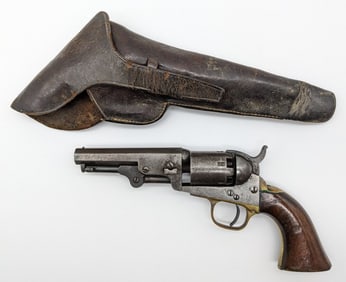 Civil War Colt Model 1849 31 Cal Pocket Percussion Revolver w/ Holster