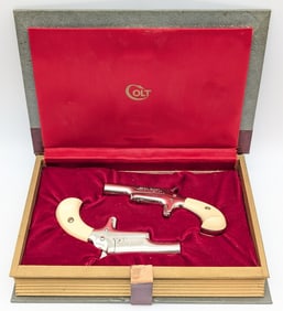 Colt Lady .22 Short Derringer Pair w/ Book Case
