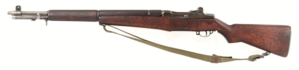 WWII Springfield Armory M1 Garand .30-06 Semi Auto Rifle: Manufacturer: Springfield Armory, Model: M1 Garand, Type: Rifle, Caliber/Gauge: .30-06 Sprg, Barrel: 23-3/4 inch, Choke: , Finish: Phosphate , Grip: , Stock: Wood, Condition: Nice with finish wear, an