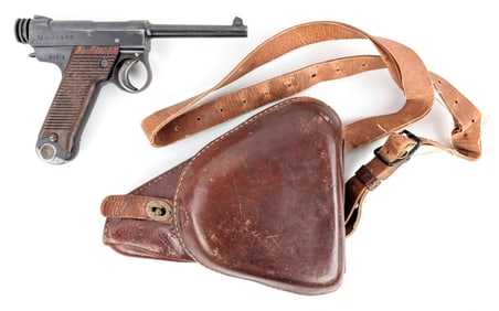 WWII Japanese #'s Matching Type 14 Nambu 8x22mm Nambu Semi Auto Pistol w/ Holster